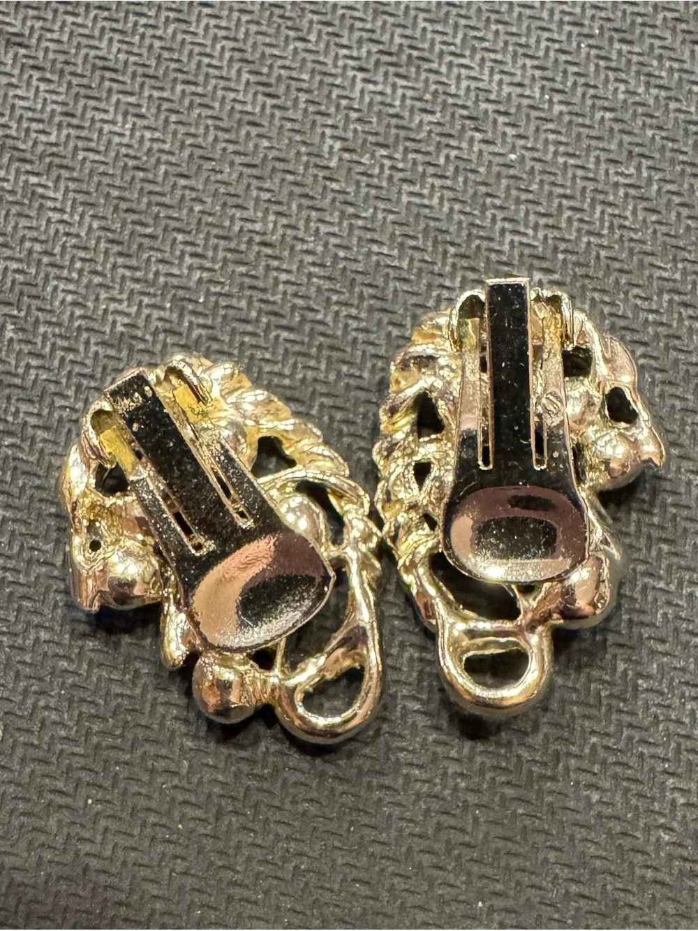 1960s Pink Rhinestones Silver-tone Clip on Earrings